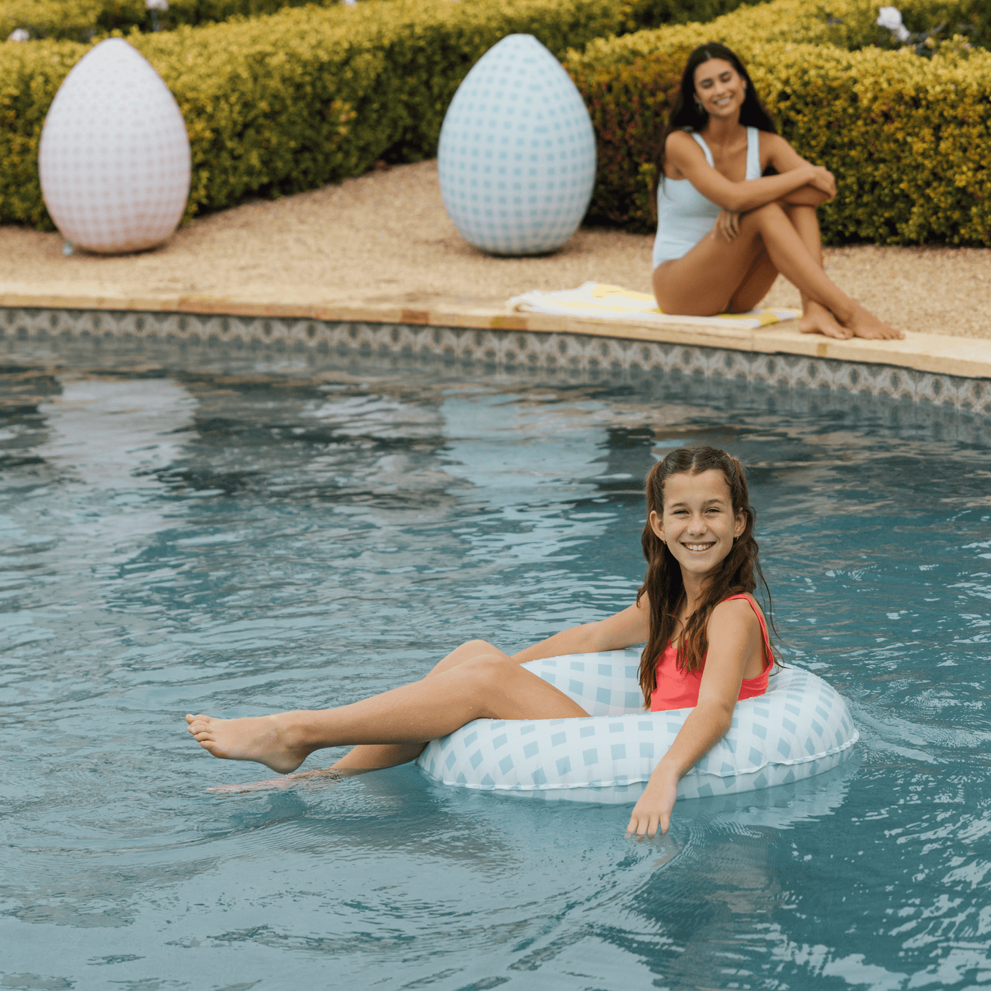 Blue Gingham Kids Tube Float | Funboy Near Me