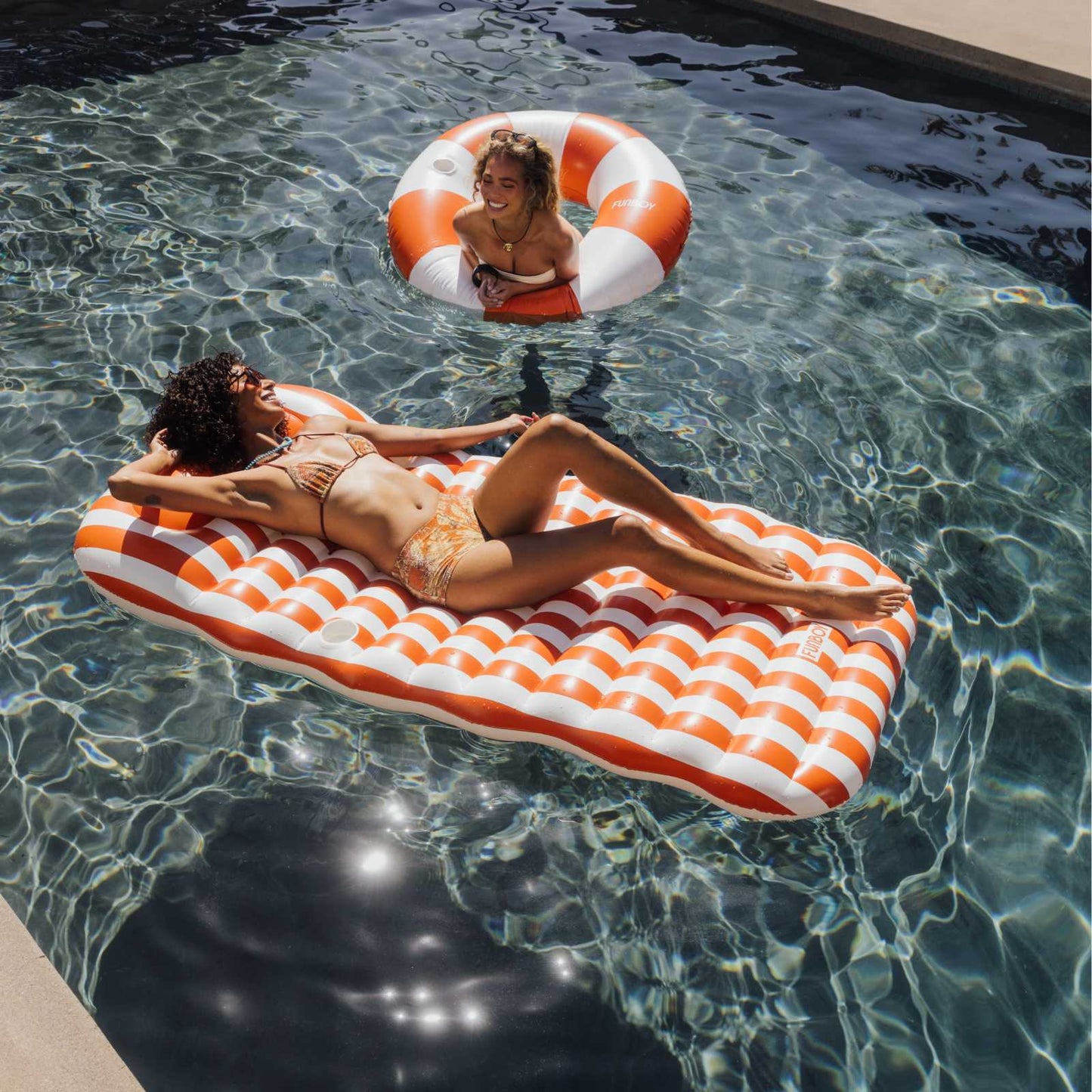 Flat Lounger Orange Stripe | Funboy Near Me