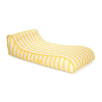 Fabric Covered Pool Float - Yellow Sunbed Lounger | Funboy Online