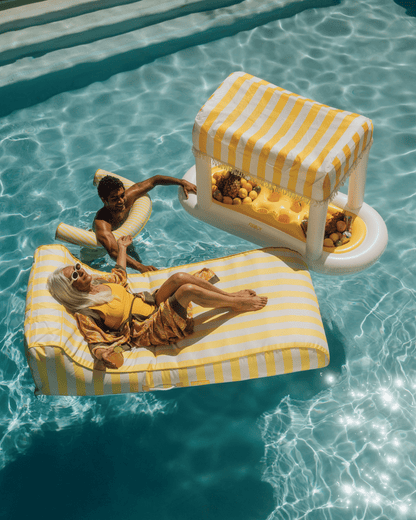 Fabric Covered Pool Float - Yellow Sunbed Lounger | Funboy Online