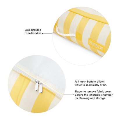 Fabric Covered Pool Float - Yellow Sunbed Lounger | Funboy Online