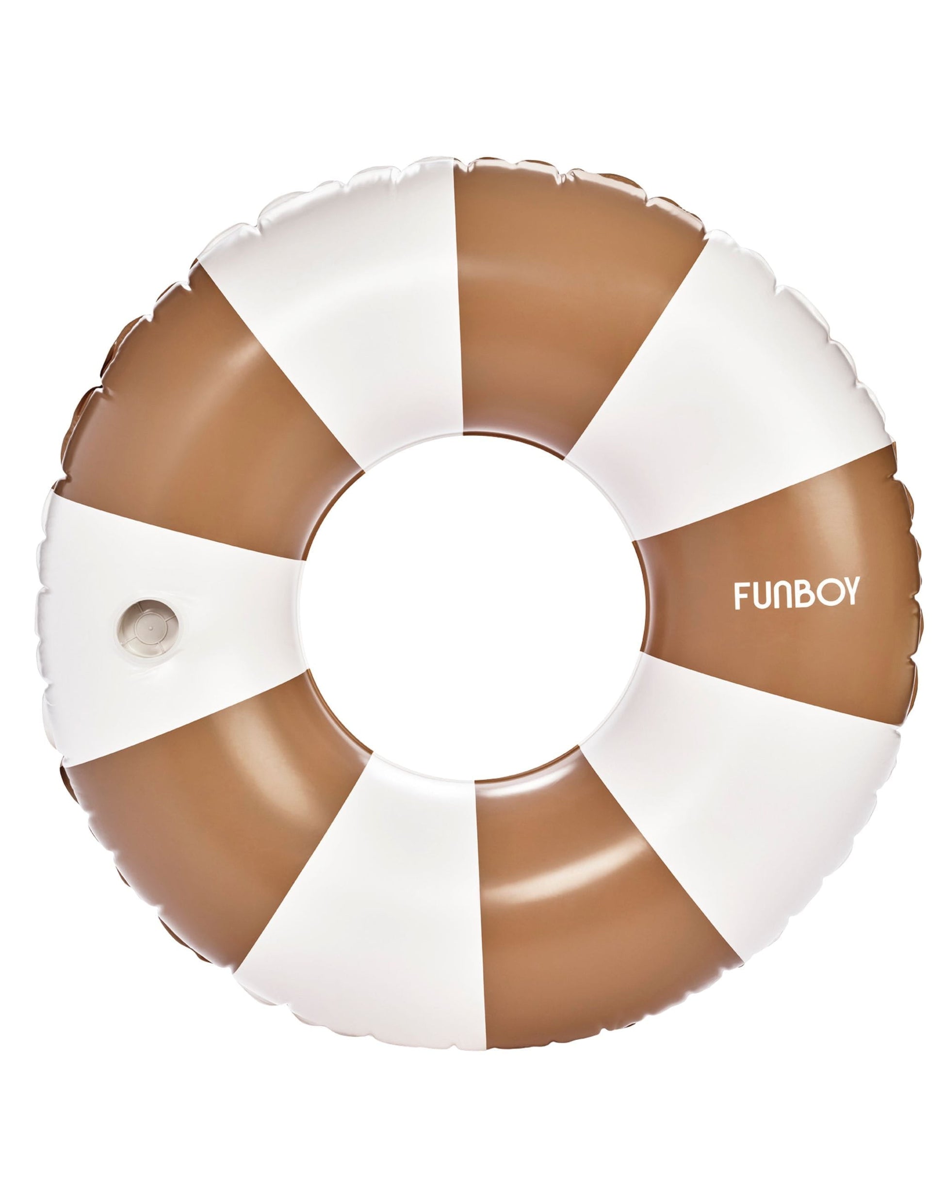 Large Pool Tube Float: Mocha & White Stripes, 48" | Funboy For Sale
