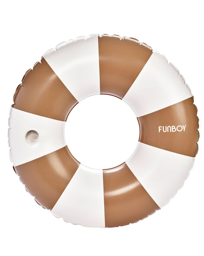 Large Pool Tube Float: Mocha & White Stripes, 48" | Funboy For Sale