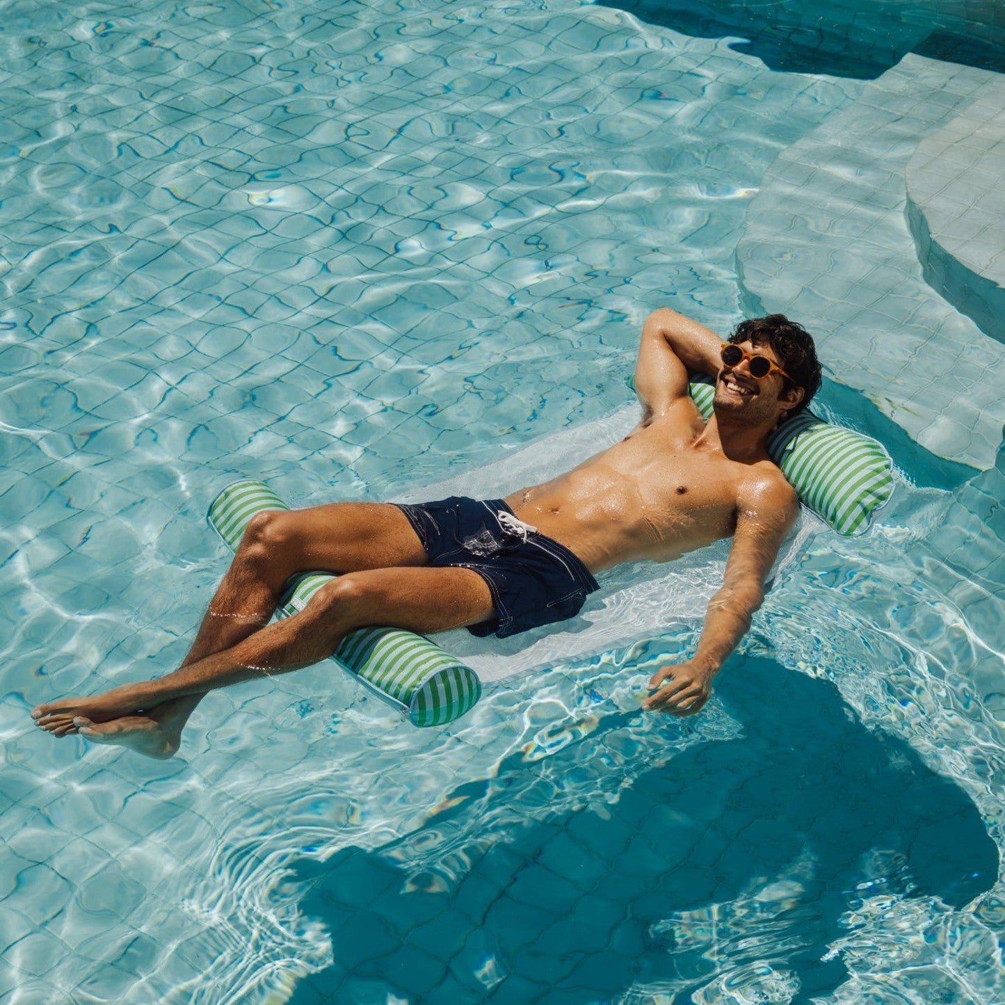 Fabric Pool Hammock, Green & Blue | Funboy Sale