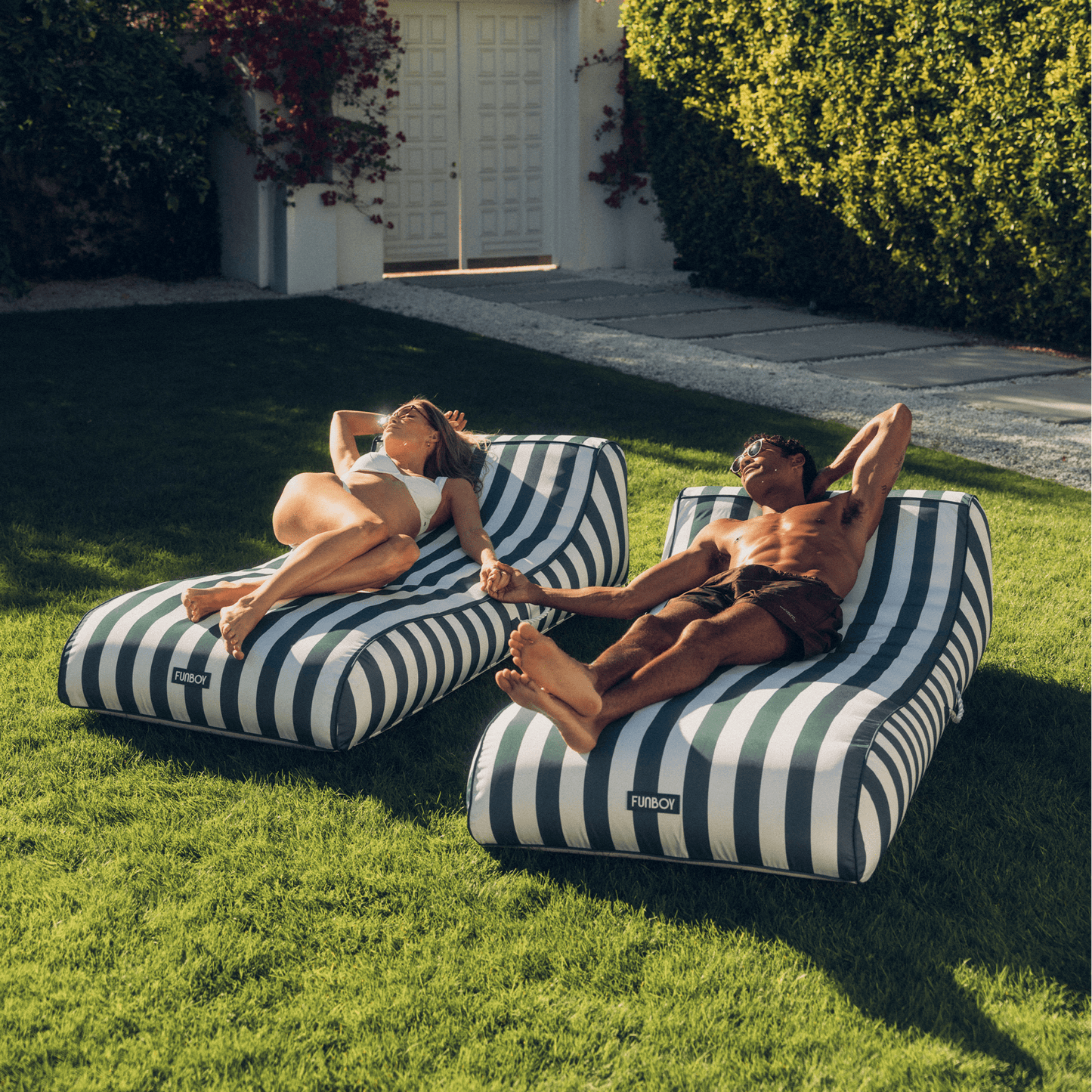 Fabric Covered Pool Float - Green Cabana Sunbed Lounger | Funboy Sale