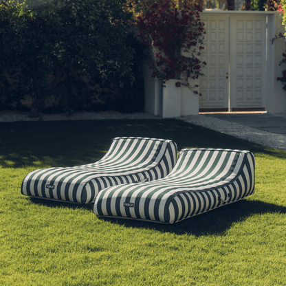 Fabric Covered Pool Float - Green Cabana Sunbed Lounger | Funboy Sale