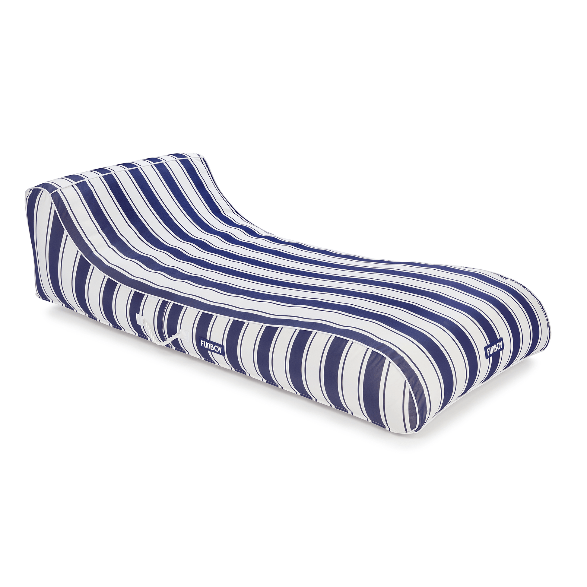 Fabric Covered Pool Float - Navy Stripe Sunbed Lounger | Funboy Discount