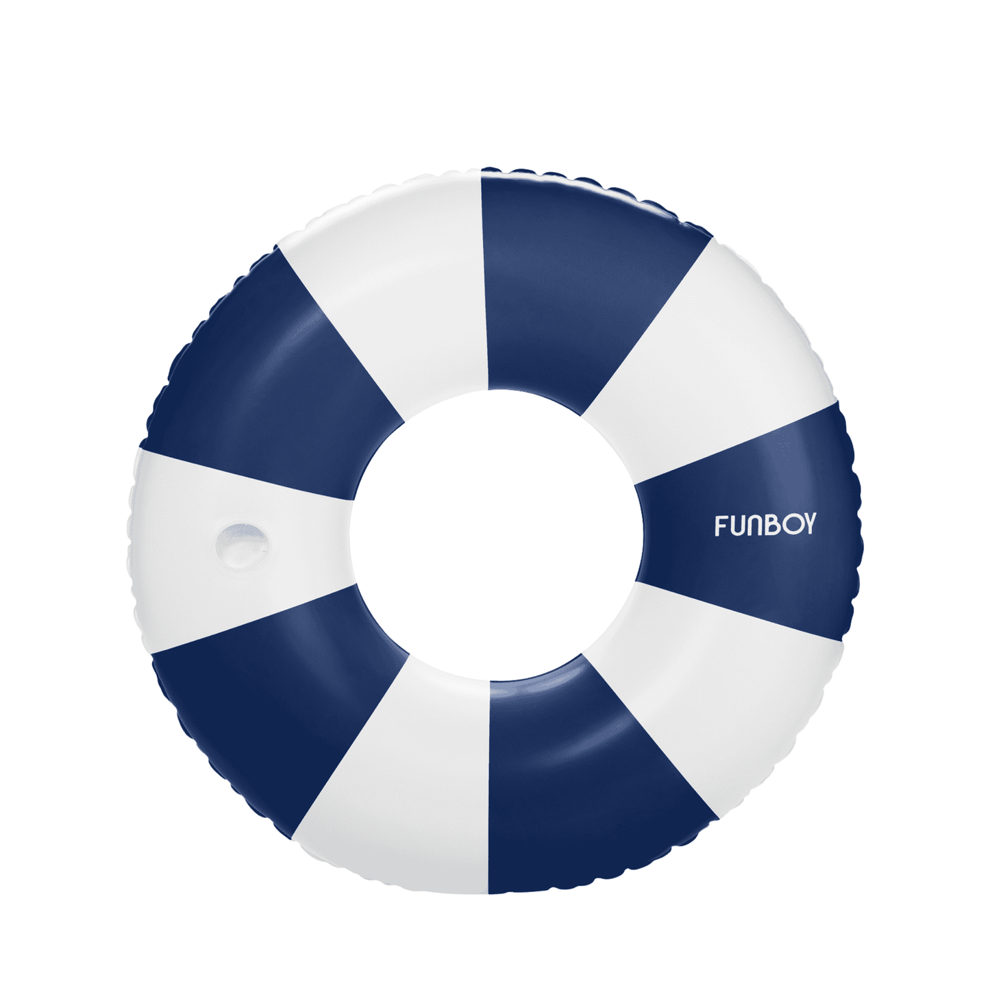 Large Pool Tube Float: Navy Blue, White Stripes, 48" | Funboy New