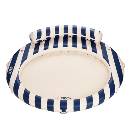Inflatable Floating Dock: Navy Blue with Backrest | Funboy Near Me