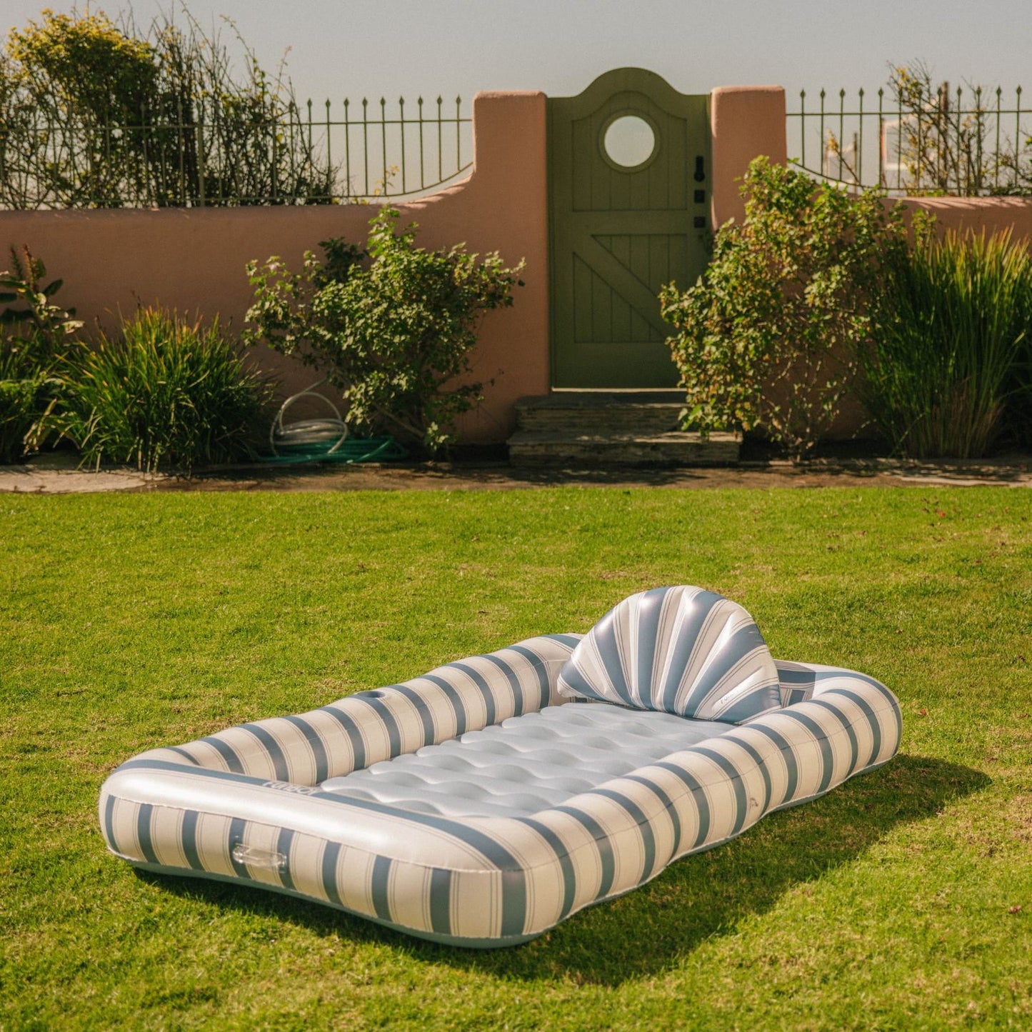 Tanning Pool Lounger: Blue & White Stripes | Funboy Online