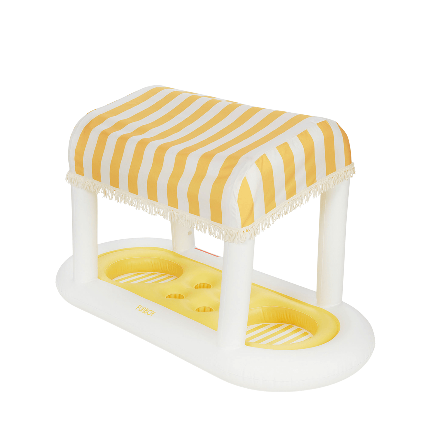 Yellow & White Striped Floating Cabana Bar | Funboy For Sale