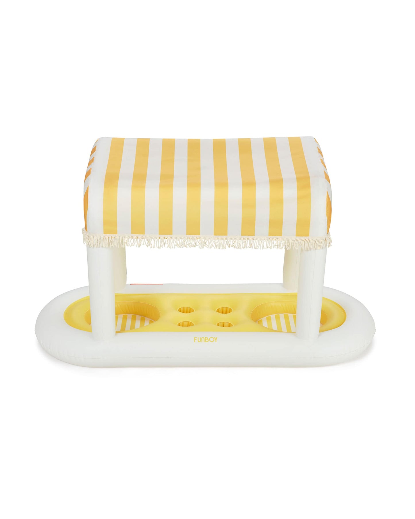 Yellow & White Striped Floating Cabana Bar | Funboy For Sale