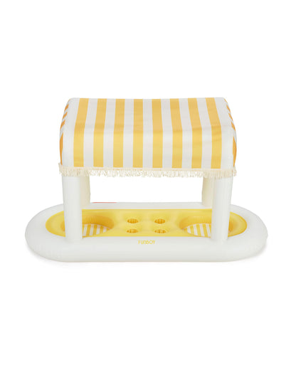 Yellow & White Striped Floating Cabana Bar | Funboy For Sale
