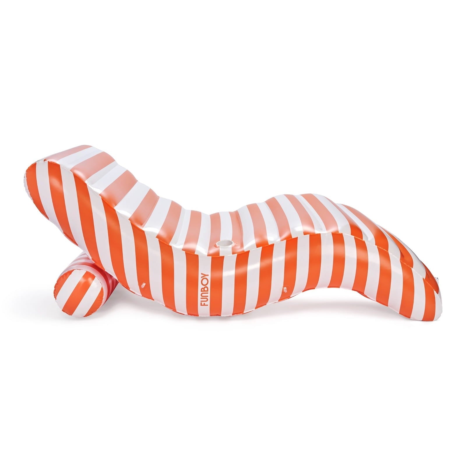 Orange Striped Chaise Lounger Pool Float | Funboy Online