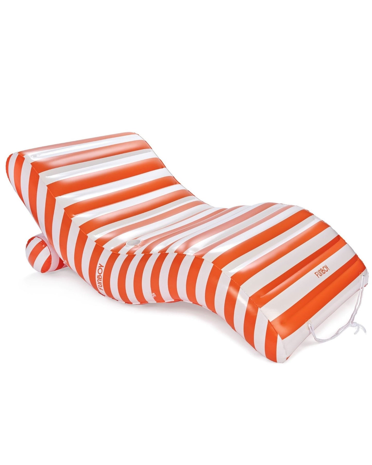 Orange Striped Chaise Lounger Pool Float | Funboy Online