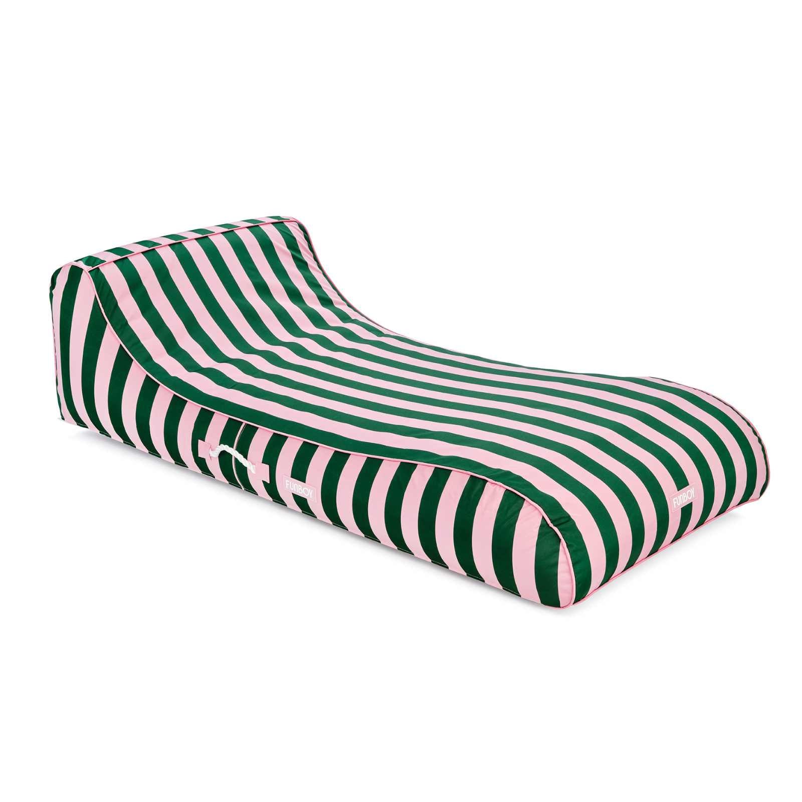 Fabric Covered Pool Float - Pink & Green Sunbed Lounger | Funboy Discount