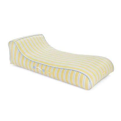 Fabric Covered Pool Float - Yellow, Blue & White Striped Sunbed Lounger | Funboy For Sale