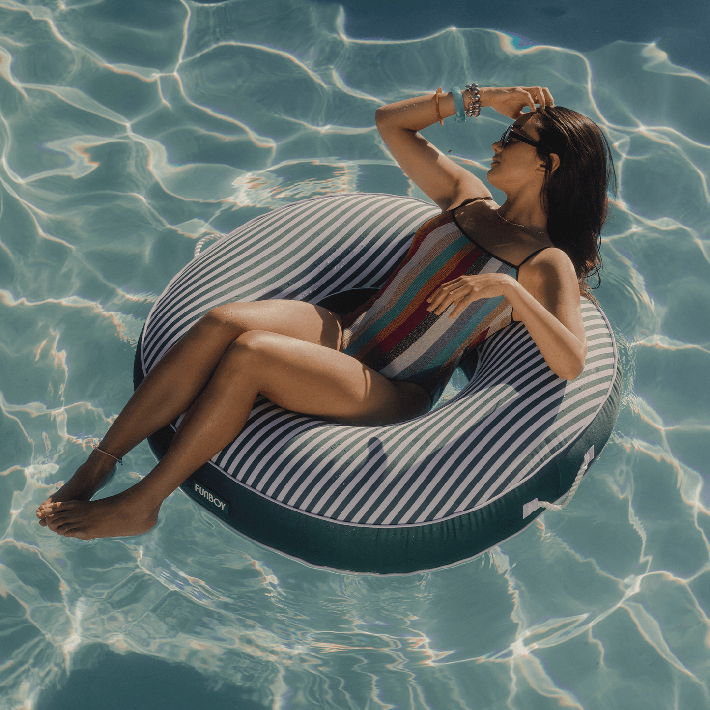 Fabric Covered Tube Float - Green Stripe | Funboy Near Me