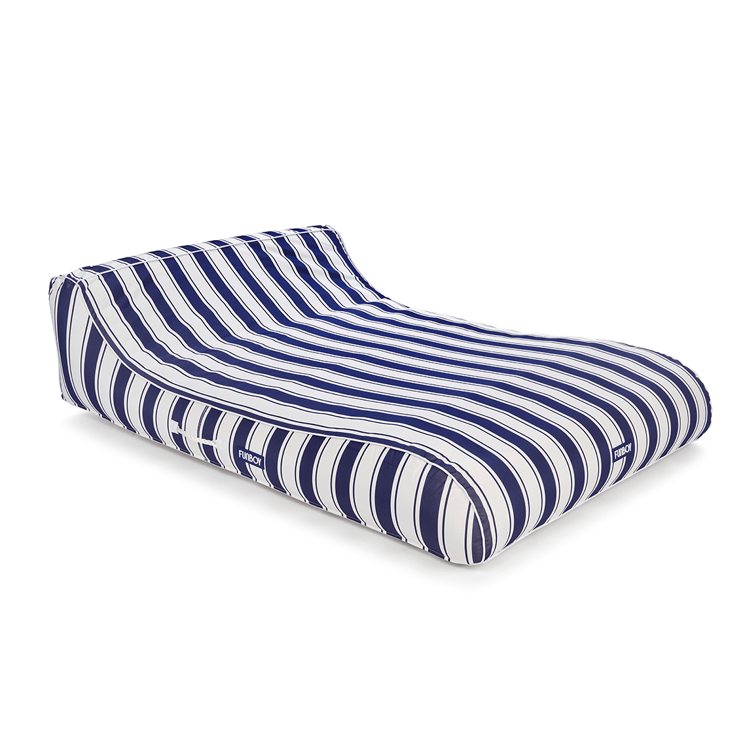XL Fabric Covered Pool Float Sunbed Lounger - Navy Stripe | Funboy Discount