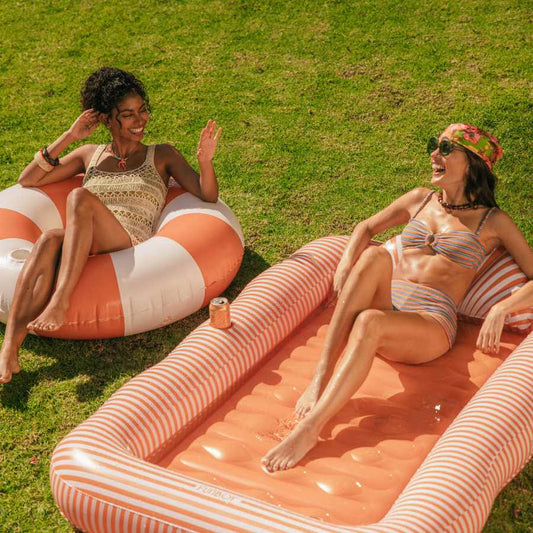 Burnt Orange Tanning Bundle; Tanning Pool Lounger + Tube | Funboy Near Me