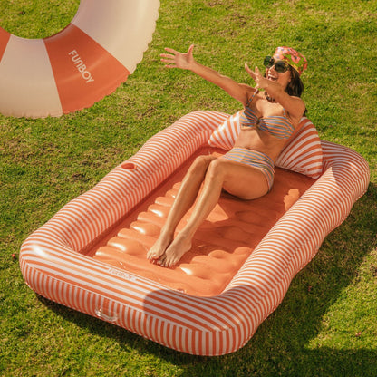 Burnt Orange Tanning Bundle; Tanning Pool Lounger + Tube | Funboy Near Me