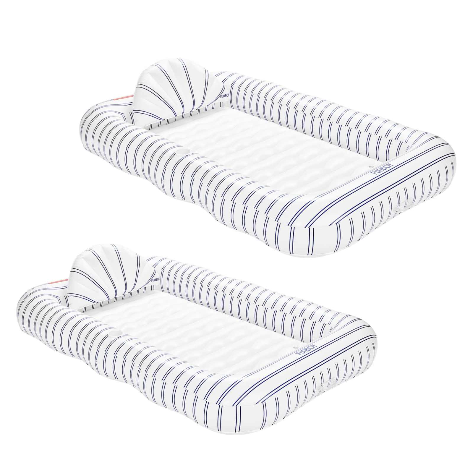 White & Navvy Tanning Pool Lounger - 2 Pack | Funboy Near Me