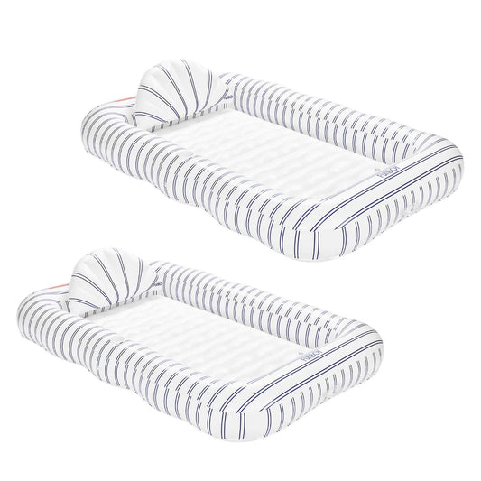 White & Navvy Tanning Pool Lounger - 2 Pack | Funboy Near Me