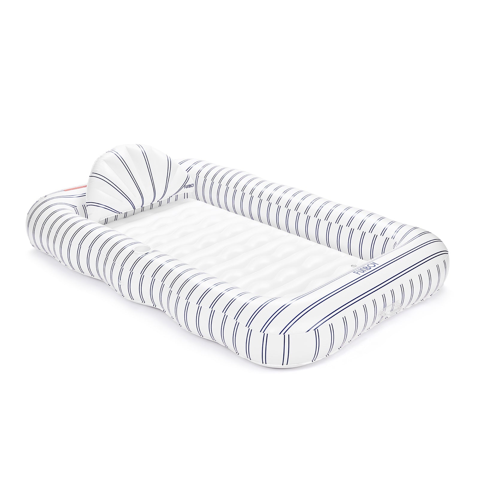 Tanning Pool Lounger: White & Navy Stripes | Funboy For Sale