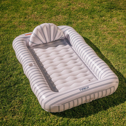 Tanning Pool Lounger: White & Navy Stripes | Funboy For Sale