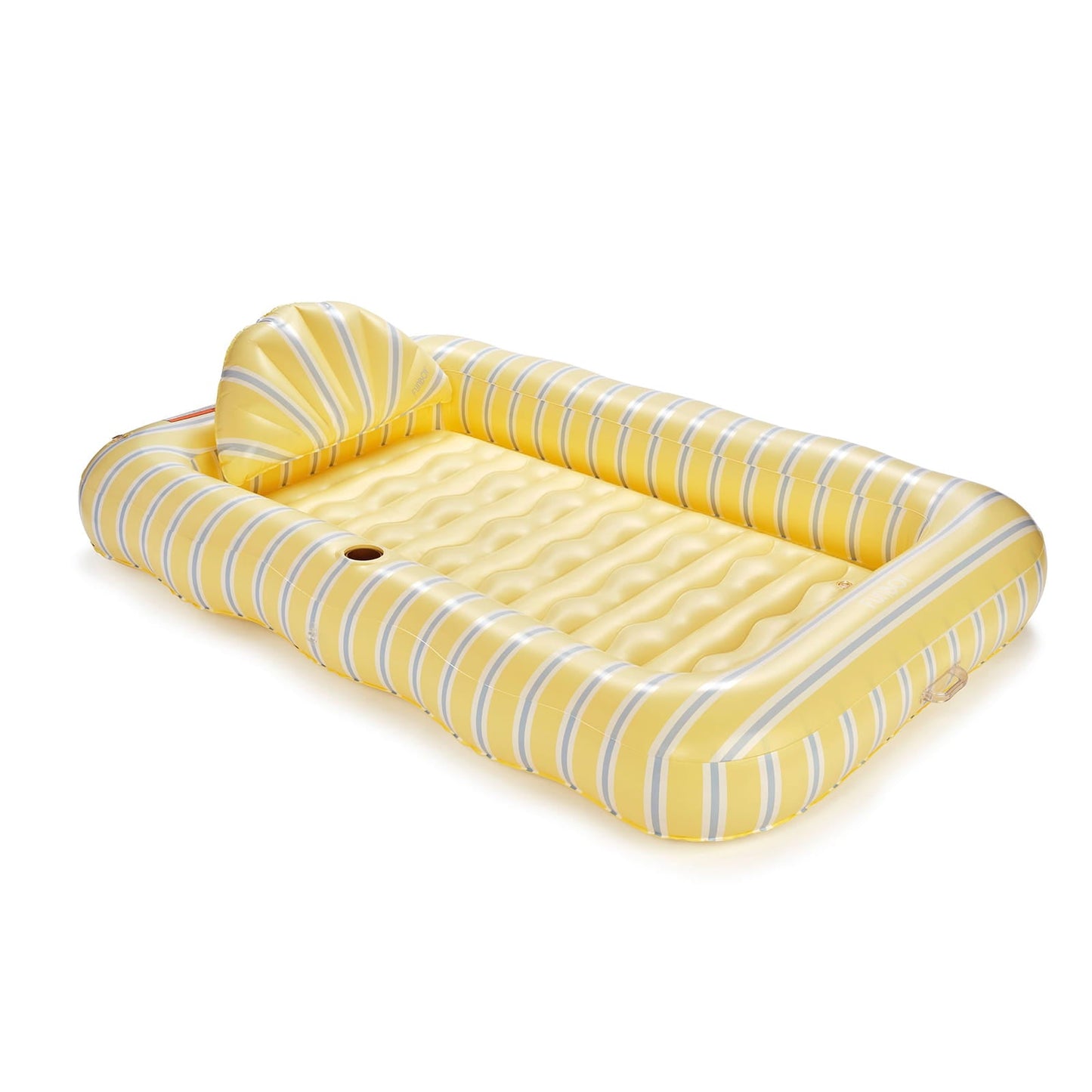 Tanning Pool Lounger: Yellow, White & Blue Stripes | Funboy New