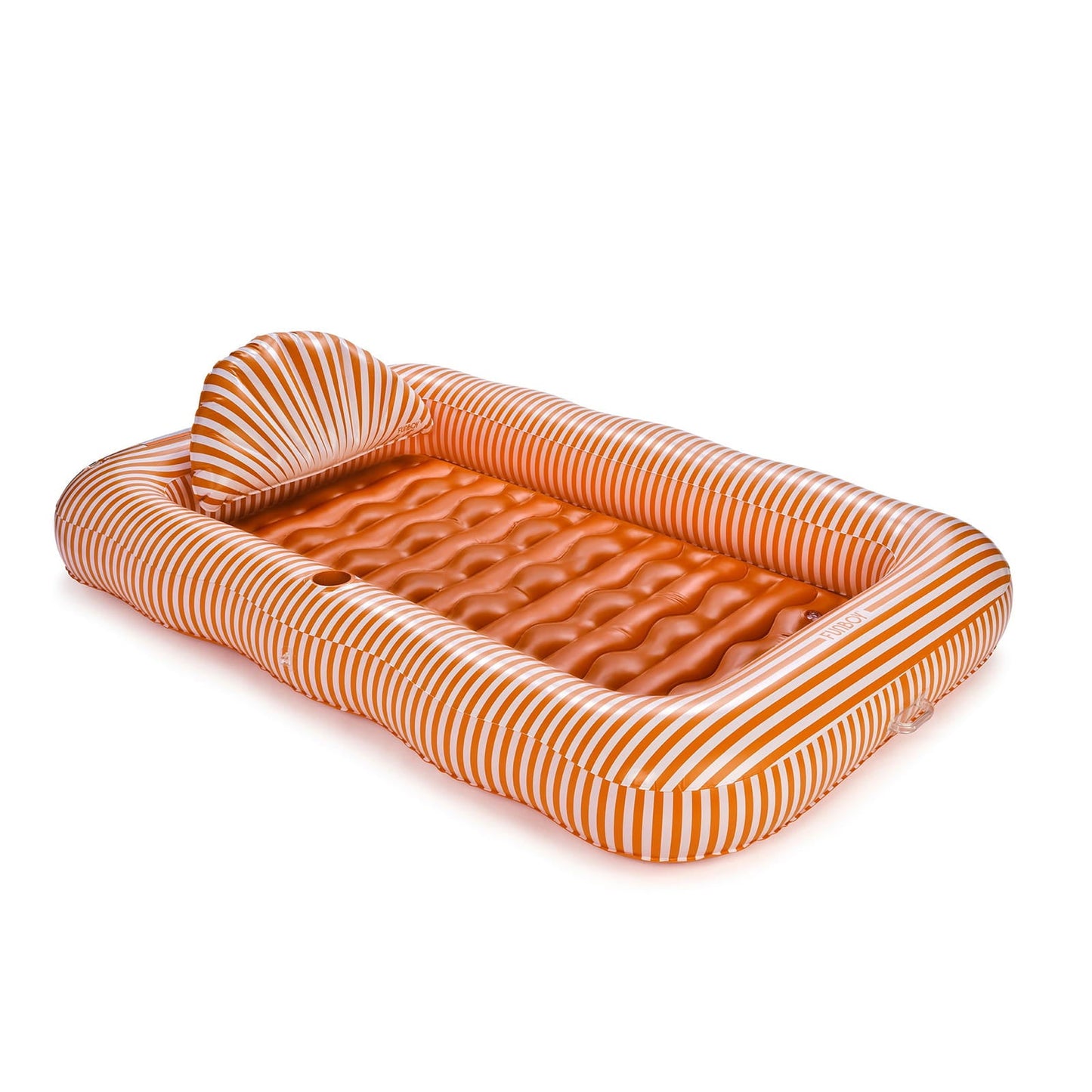 Tanning Pool Lounger: Orange White Stripes | Funboy Near Me