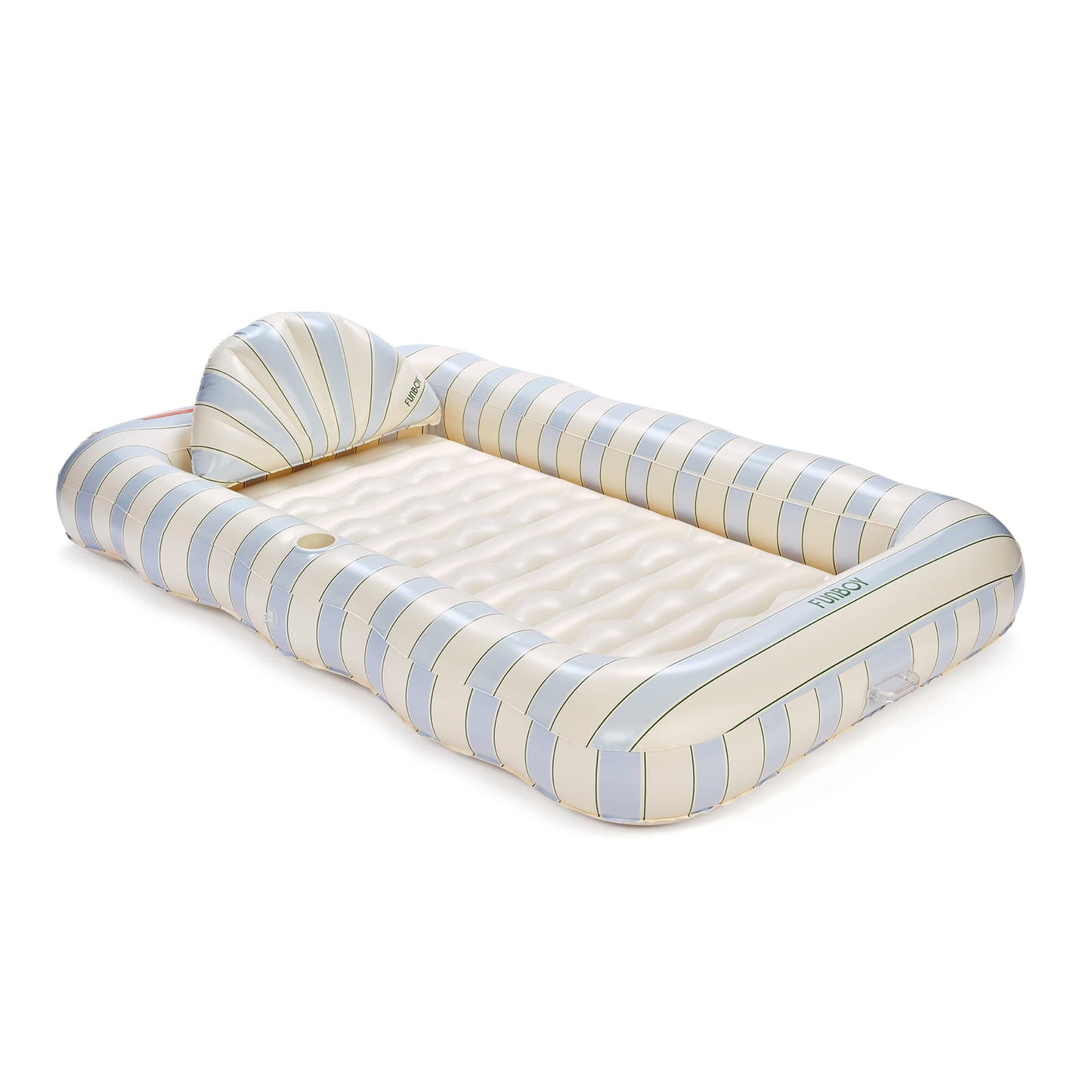Tanning Pool Lounger: Blue, Green & White Stripes | Funboy Online