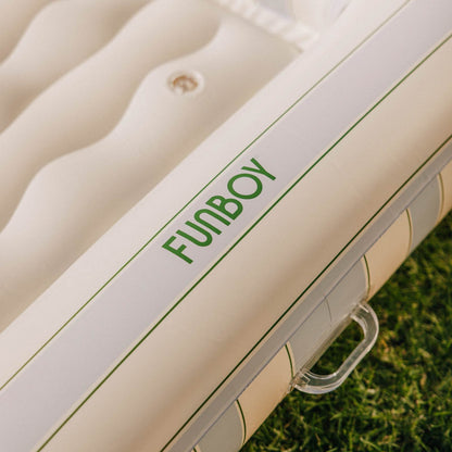 Tanning Pool Lounger: Blue, Green & White Stripes | Funboy Online