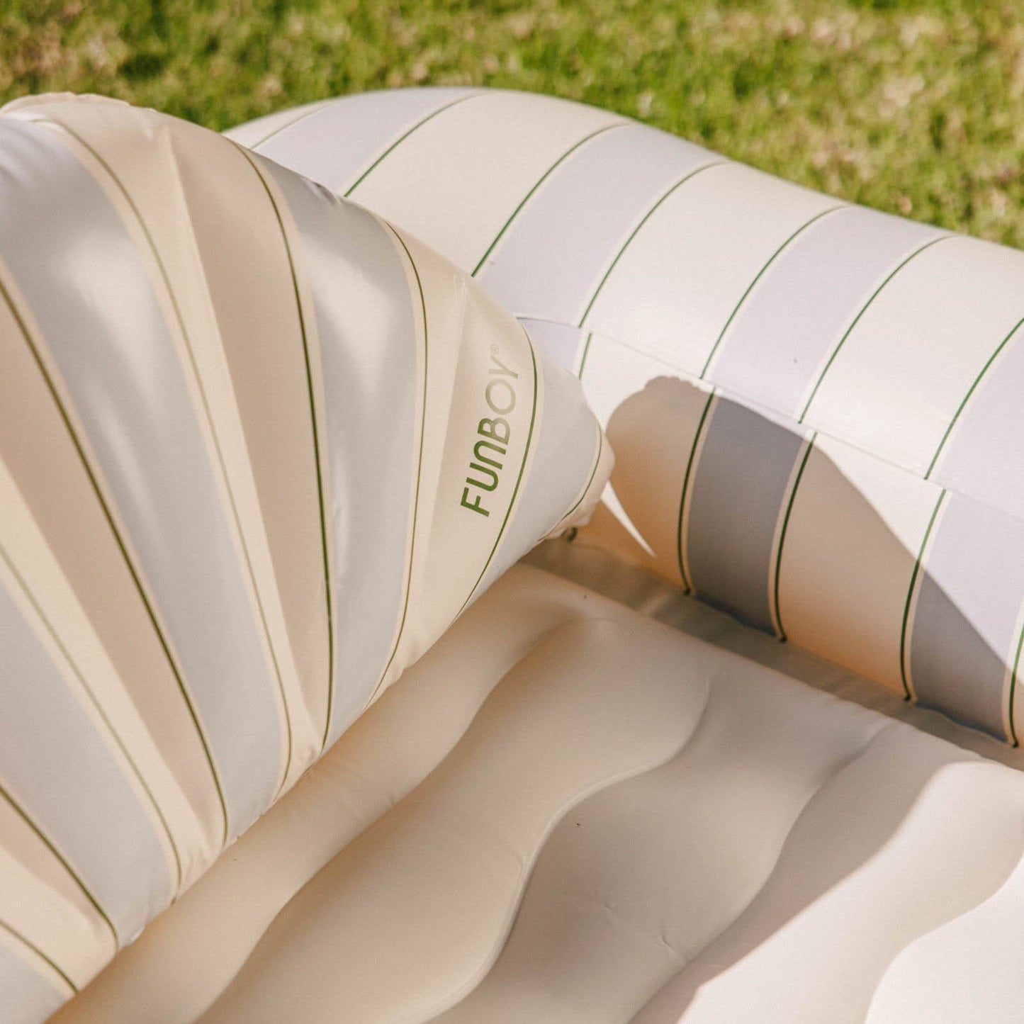 Tanning Pool Lounger: Blue, Green & White Stripes | Funboy Online
