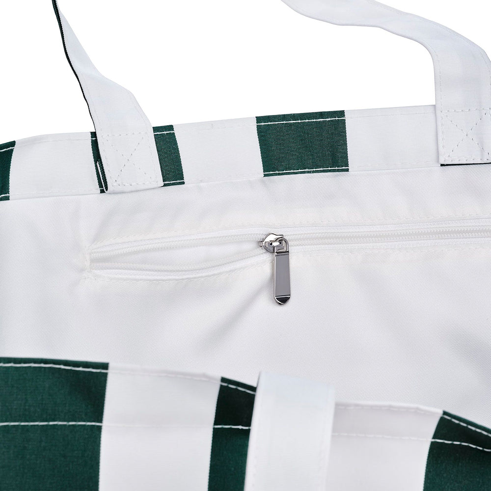 Beach Bag Tote, Green Cabana Stripe | Funboy Discount