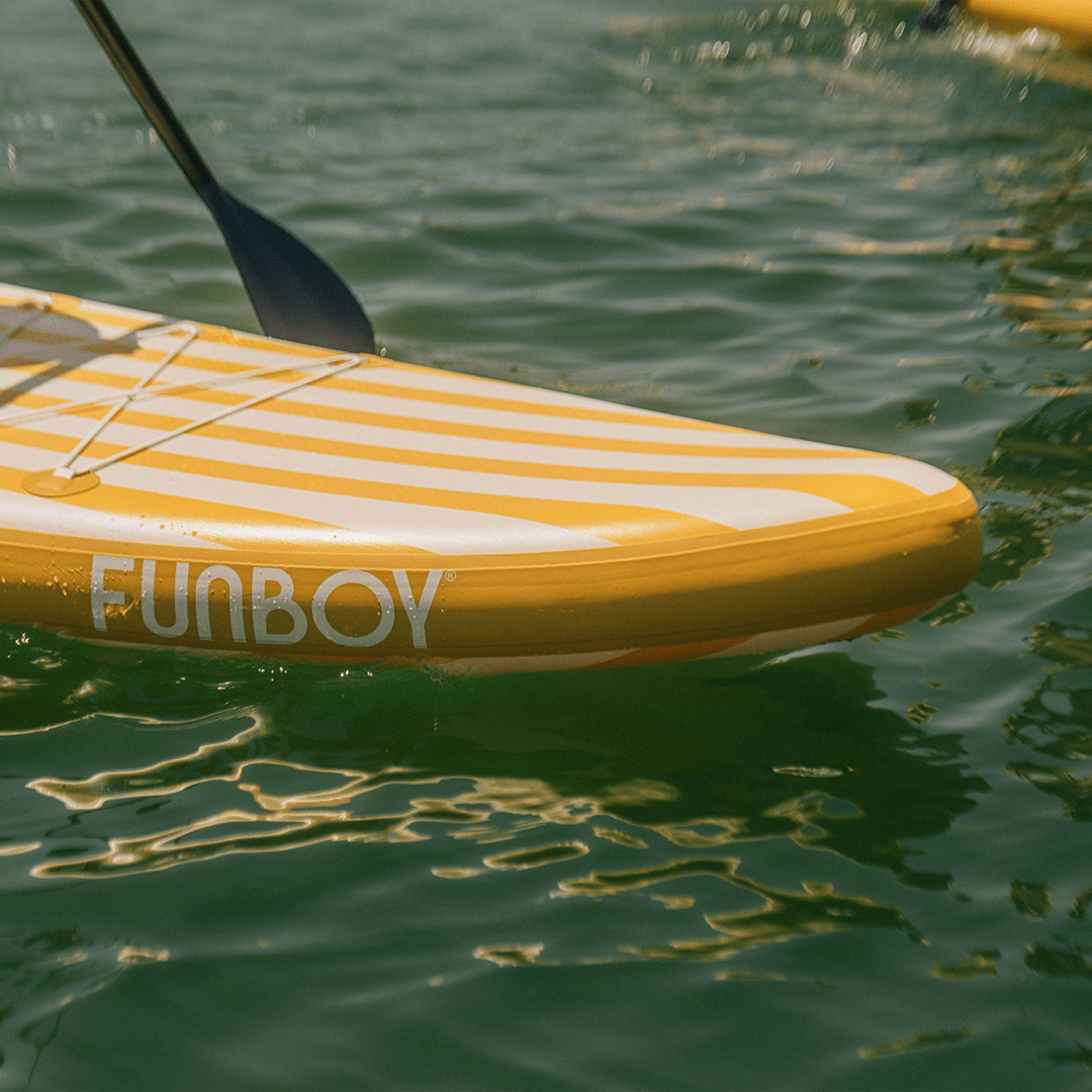 11"6' Inflatable Stand Up Paddle Board - Yellow & White Cabana Stripe | Funboy On Sale