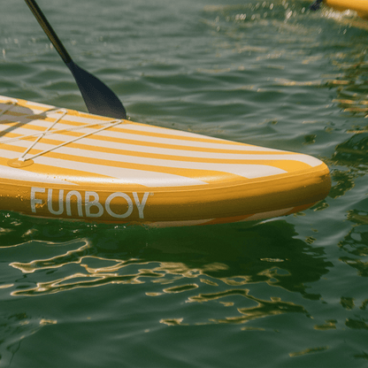 11"6' Inflatable Stand Up Paddle Board - Yellow & White Cabana Stripe | Funboy On Sale