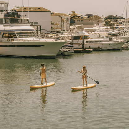 11"6' Inflatable Stand Up Paddle Board - Yellow & White Cabana Stripe | Funboy On Sale