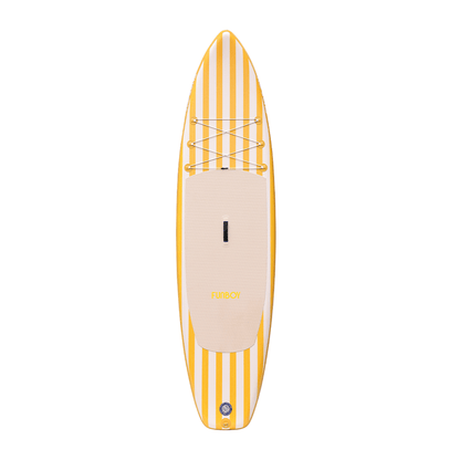 11"6' Inflatable Stand Up Paddle Board - Yellow & White Cabana Stripe | Funboy On Sale