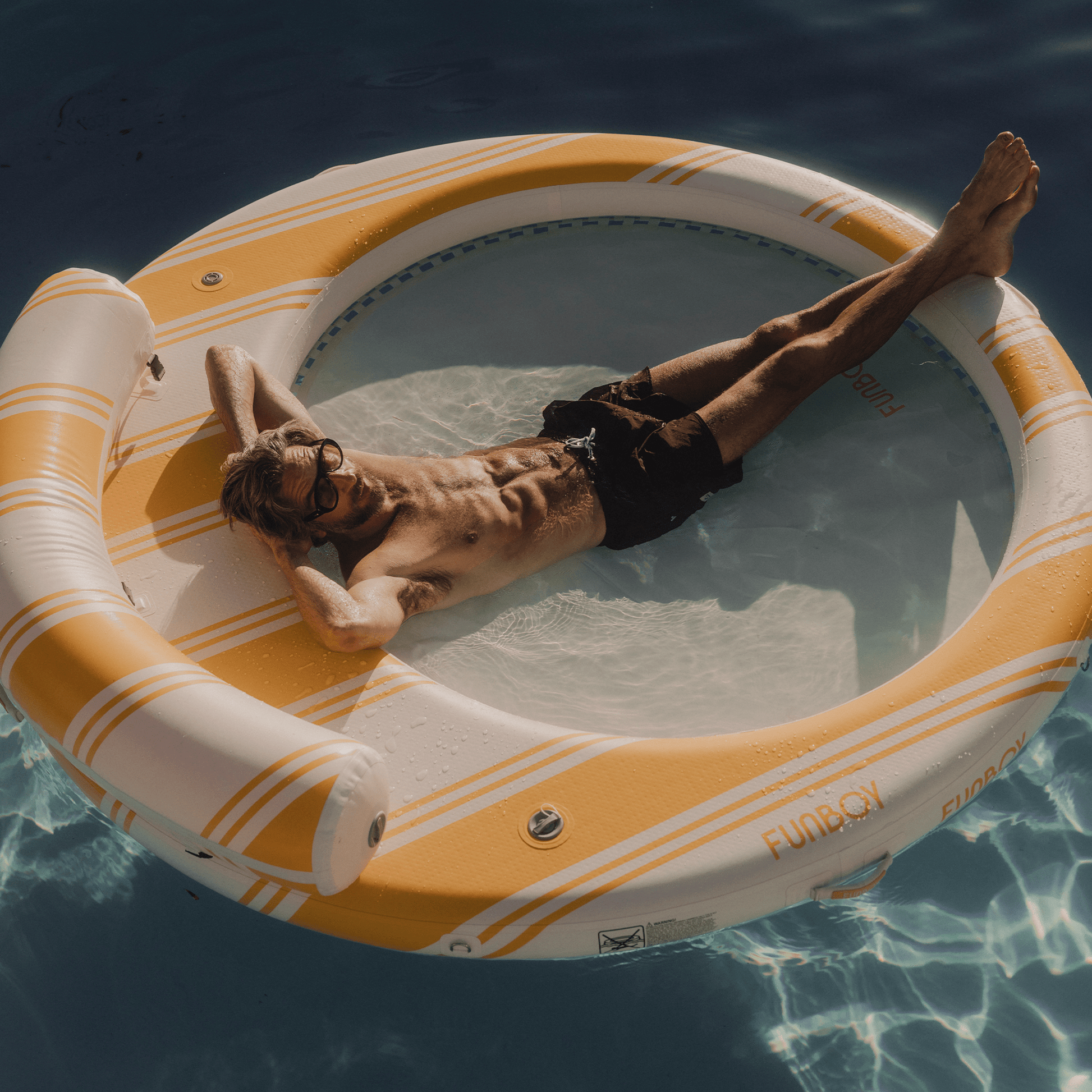 Yellow & White Floating Dock. Leisure Island | Funboy Sale