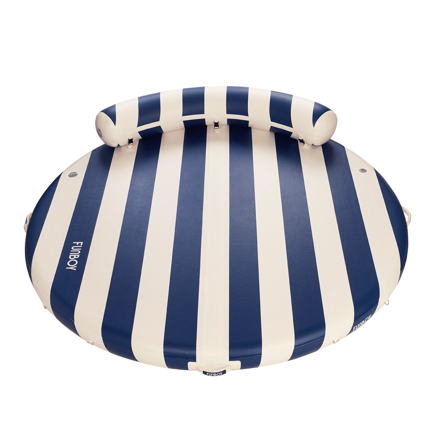 Inflatable Floating Dock: White, Navy Blue Stripes | Funboy Online