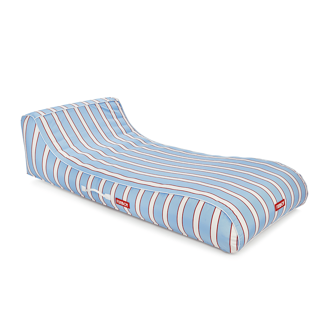 Fabric Covered Pool Float - Blue, White & red Cabana Sunbed Lounger | Funboy For Sale
