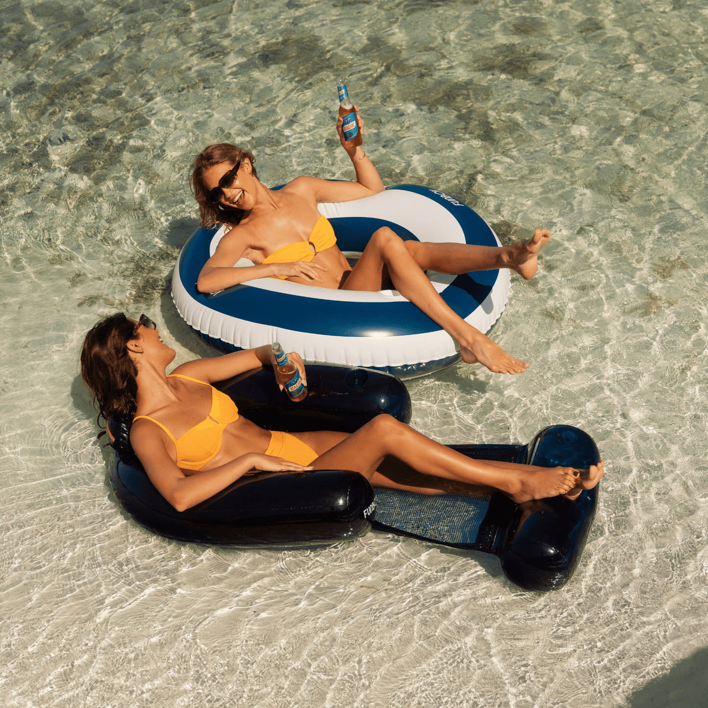 Pool Tube Float: Navy Blue & White, Striped | Funboy New