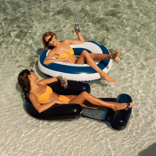 Pool Tube Float: Navy Blue & White, Striped | Funboy New