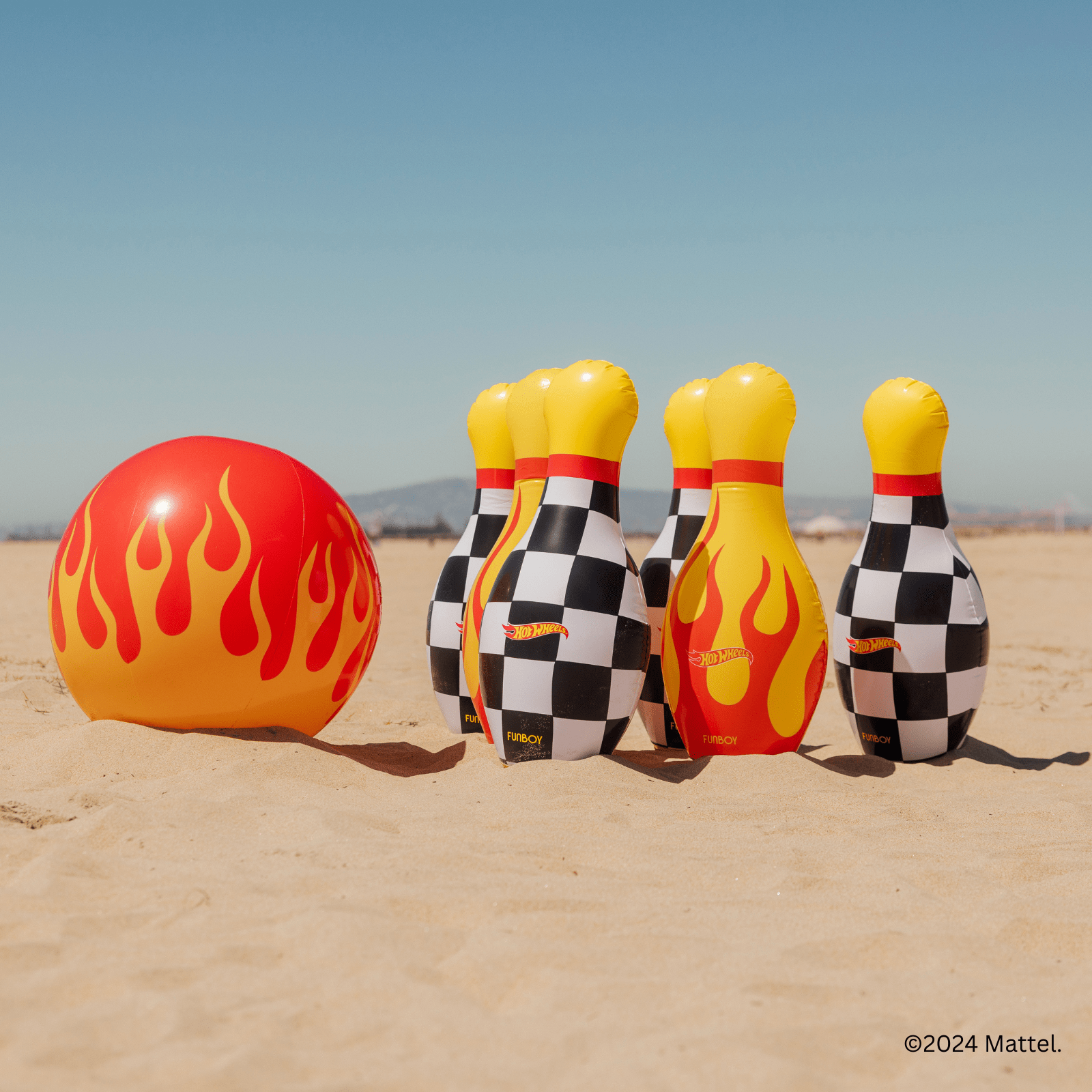 Hot Wheels Checkered Flame Backyard Bowling Set | Funboy For Sale