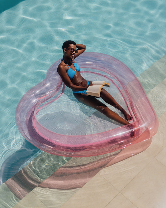 Floating Pool Hammock: Heart-Shaped, Clear Pink | Funboy For Sale