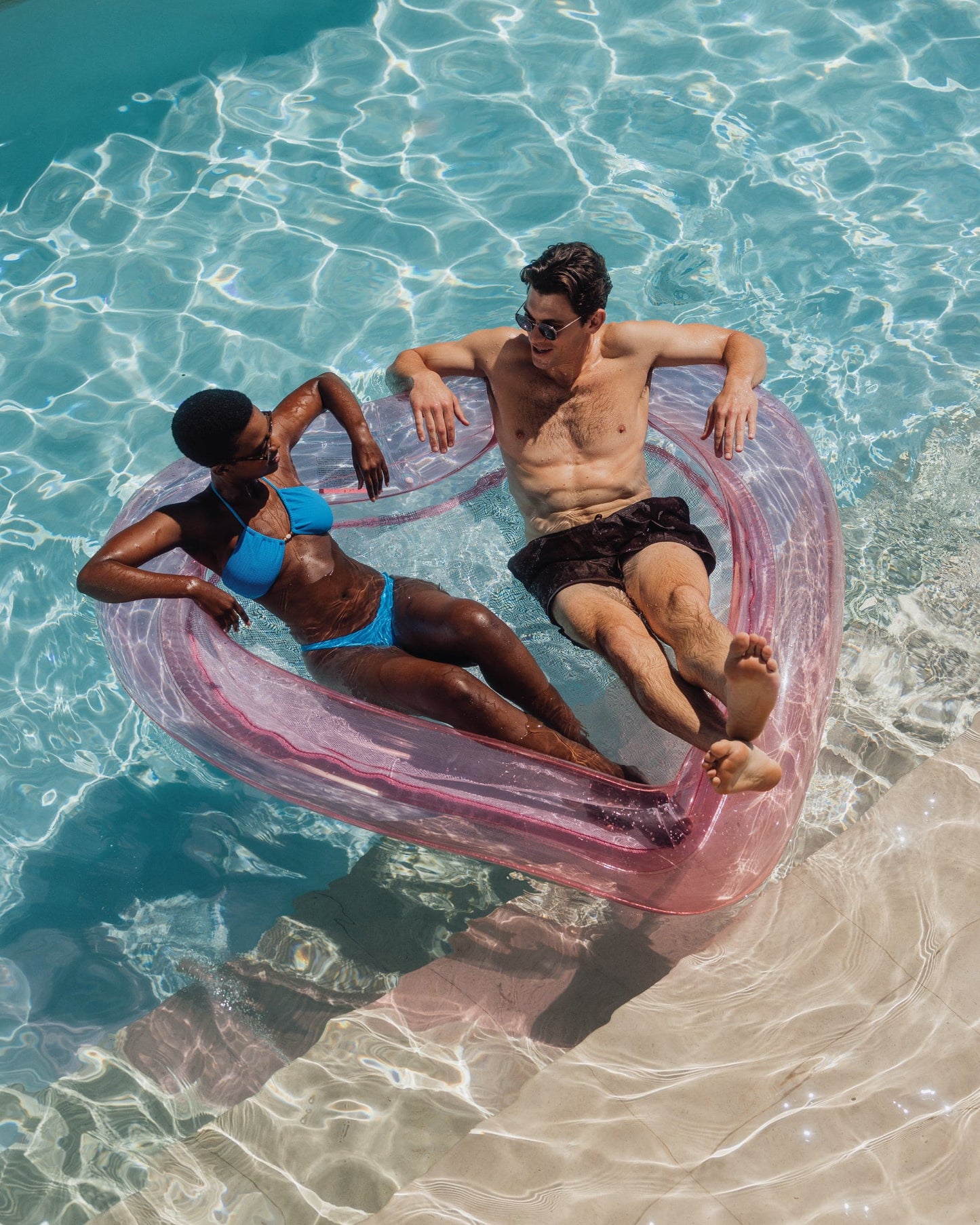 Floating Pool Hammock: Heart-Shaped, Clear Pink | Funboy For Sale