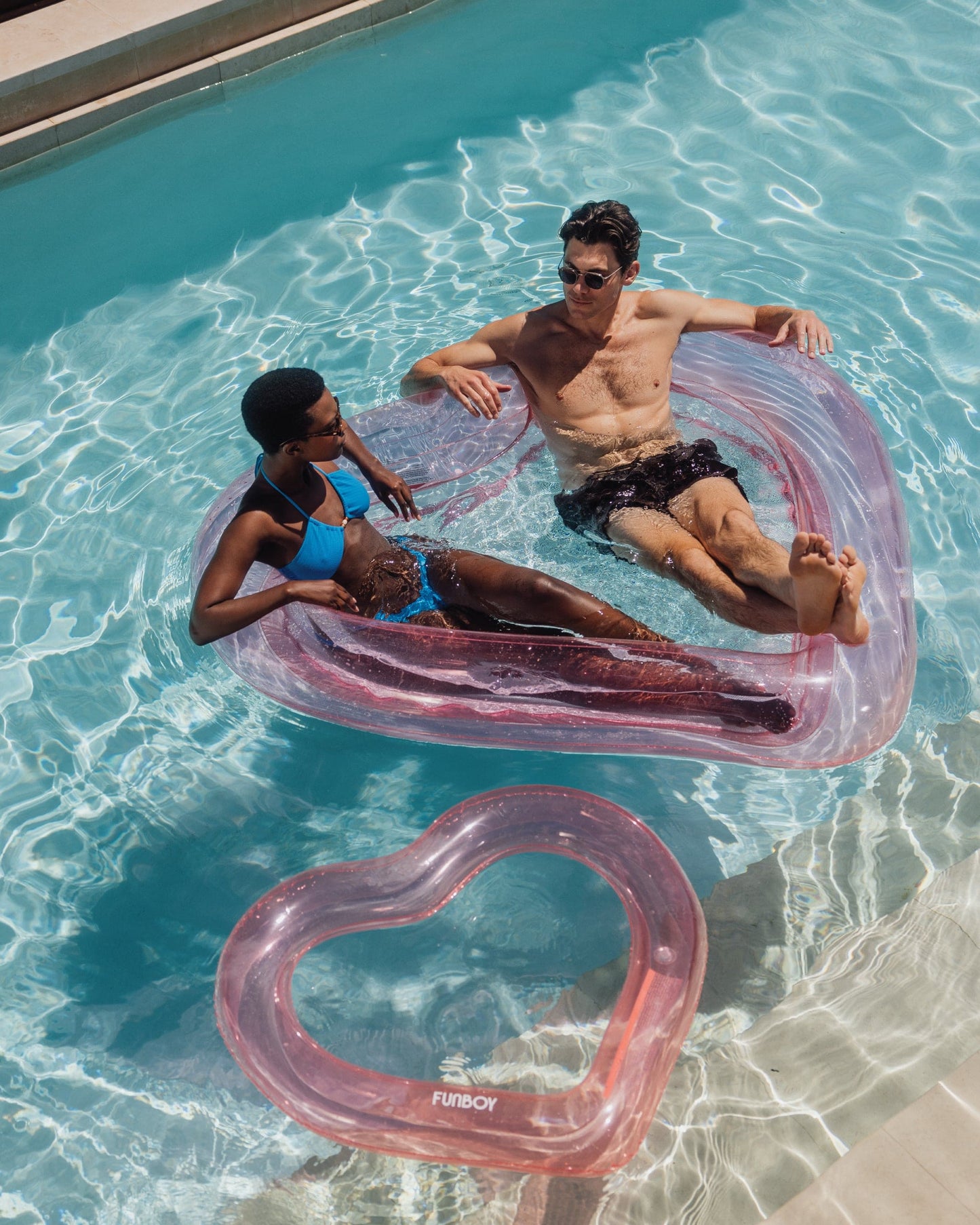 Floating Pool Hammock: Heart-Shaped, Clear Pink | Funboy For Sale