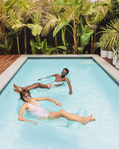 Pool Float Lounger: Clear Blue Mesh Chair Float | Funboy New