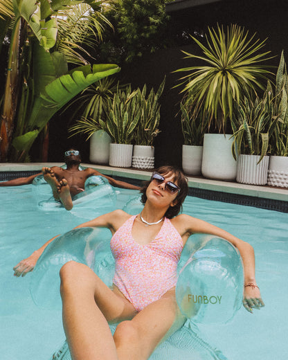 Pool Float Lounger: Clear Blue Mesh Chair Float | Funboy New